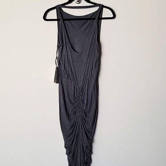 NWT ALC XS Covan Dress Grey Goddess Maxi Long Ruched Sexy Party Luxury Formal - Picture 8 of 16